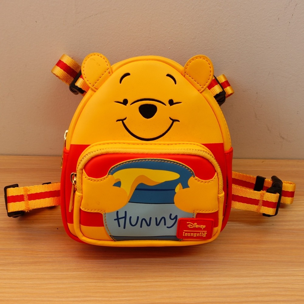 Loungefly Disney Winnie The Pooh Dog Backpack Yellow Harness Bag Pet Hunny Pot